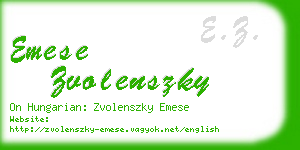 emese zvolenszky business card